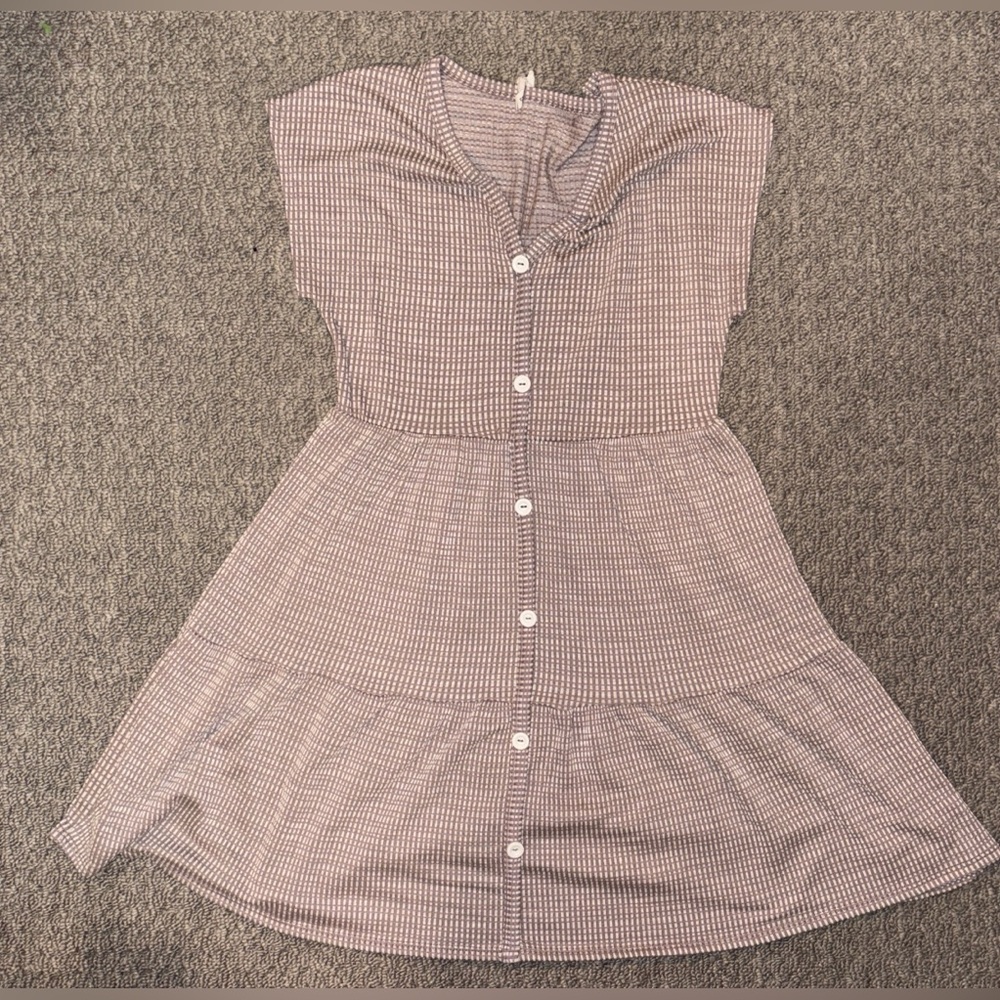 Caution To The Wind Button Dress